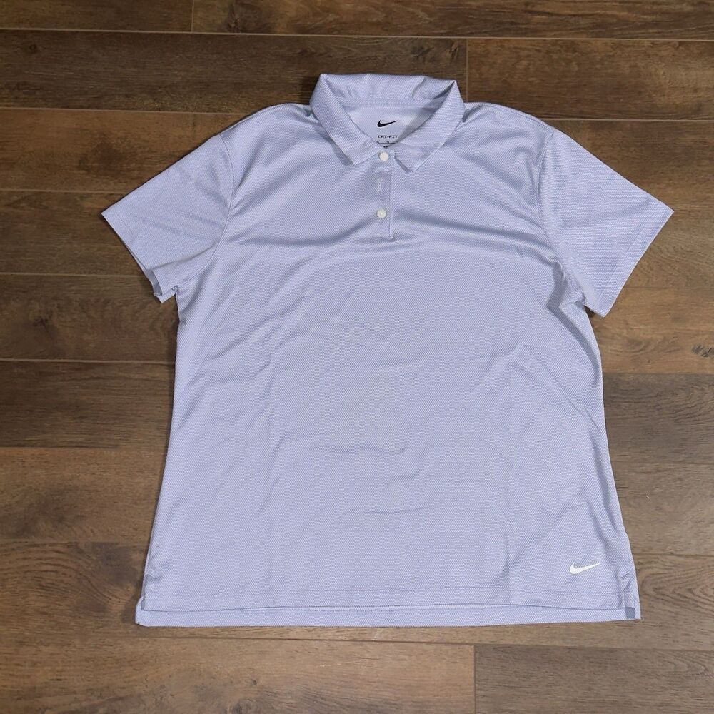 Nike Dri-Fit Women’s Geometrical Baby Blue Golf Polo XL